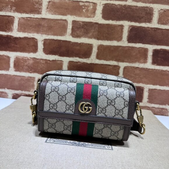 Gucci Mini Ophidia GG Shoulder BagNeutrals